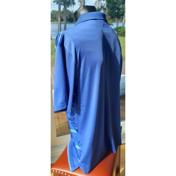 PGA Tour Men's Golf Short Sleeve Polo Blue/Charcoal Striped Shirt Size XL - Picture 8 of 10
